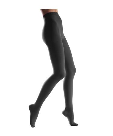 Lauma Medical 23-32 mmHG compression tights class 2 with closed toe varicose veins frequent swelling in the legs pain in calves and feet black S-size short