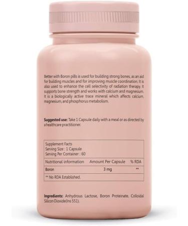 Boron Supplements (3 mg) For Women - Better Muscle Coordination & Maintains Estrogen Levels- 60 Capsules - Buy Online on GoSupps.com