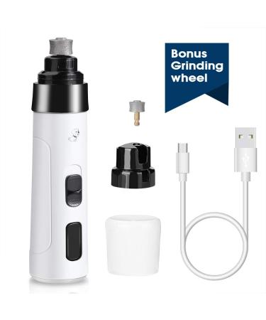 YOUTHINK Pet Nail Grinder Ultra Quiet Electric Dog Nail File Trimmer with Grinding Wheels 3 Ports Quick USB Rechargeable Adjustable Speed Portable Safe Durable Easy for Dogs Cats Rabbits Gentle Claw Care(Green-White) (white)
