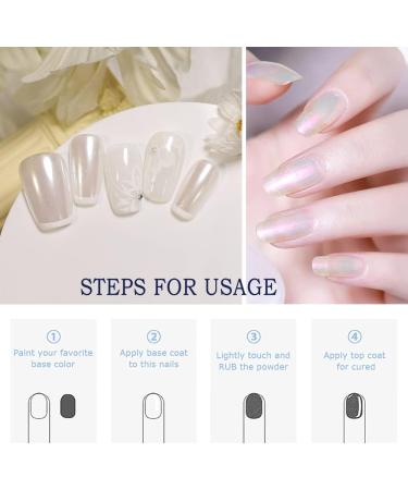 White Pearl Chrome Nail Powder - Shiny Mirror Effect Glitter for Nail Art Jewelry - Metallic Pigment for Magic Nails - Buy Online on GoSupps.com