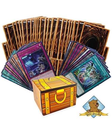 Yugioh 100 Card Lot with 10 Rares and 10 Holos in Golden Groundhog Treasure Chest Box - Buy Online on GoSupps.com