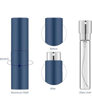Lil Ray Mini Perfume Atomizer Spray Bottle 8ML (4 PCS) - Travel Refillable Sprayer for Perfume/Cologne/Fragrance - Twist Design (Matte Black, Rose Gold, Blue, Silver) - Buy Online on GoSupps.com