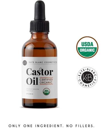 Castor Oil (4oz) USDA Certified Organic 100% Pure Cold Pressed Hexane Free by Kate Blanc. Stimulate Growth for Eyelashes Eyebrows Hair. Skin Moisturizer & Oil Cleanse. FREE Starter Kit - Buy Online on GoSupps.com
