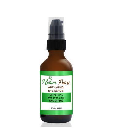 Nature Fairy Anti-Aging Eye Serum Natural De-Puffing Moisturizing Treatment for Dark Circles Wrinkles With Cucumber Hyaluronic Acid Caffeine 2 Fl Oz