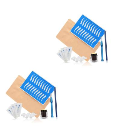 Beavorty Embroidery Kit 2pcs Blue Embroidery Cup D Kit Coffee Practice Pen Dark and Pigment Pencil Ink Eyebrow Manual Suit