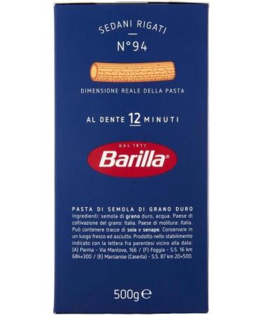  Italian Gourmet E.R. Pack of 5 Barilla Sedani Rigati pasta no. 94 100% Italian noodles 500g + Italian gourmet polpa 400g - Buy Online on GoSupps.com