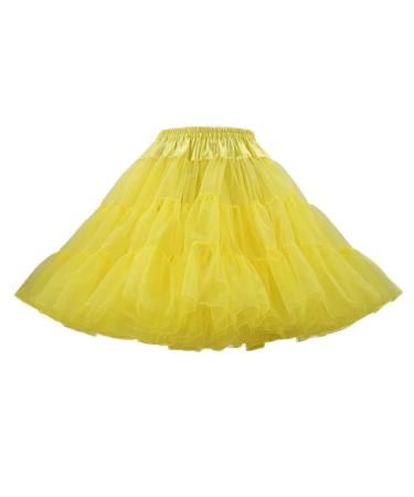 Hehiy women petticoat tutu tulle rock 50s short ballet dance dress under pressure crinoline rockabilly for carnival party dress tulle rock women white tulle rock white long slot black tulle skirt long yellow l