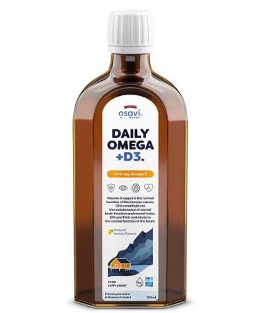 OSAVI Osavi Daily Omega + D3 1600mg Omega 3 (Natural Lemon) - 250 ml.
