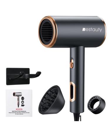 Hairdryers mewmewcat Portable Hair Dryer Low Noise Electric Hair Dryer for Home Barber Shop US Plug Gold