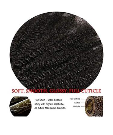 Saga Queen Afro Kinky Curly Clip In Hair Extensions 14 Natural Black - Brazilian Virgin Human Hair - Buy Online on GoSupps.com