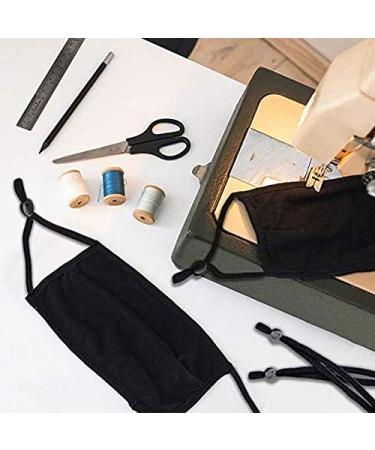 N I K B Black Sewing Elastic Mask Band with Adjustable Buckle | 1/5 Inch Adjustable Black Ear Loop Strap for Masks - Buy Online on GoSupps.com