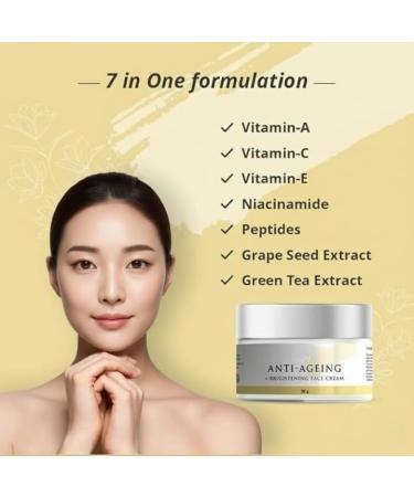 Goldy Anti Ageing & Brightening Cream with Niacinamide Vitamin-A & C & Peptides | Minimizes Fine Lines & Wrinkles Improve Collagen & Skin Elasticity | for Men & Women | 50g - Buy Online on GoSupps.com
