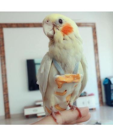 Colorful Parrot Diaper with Fly | Cute Fruit & Flower Patterns for Small Nymphensittiches & Medium Pigeons - Perfect Pet Flight Suit - Buy Online on GoSupps.com