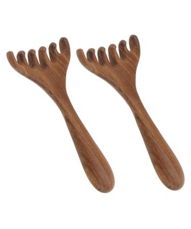 Homoyoyo Outils de Massage en Bois Gua Sha 2 Pi ces Mini R teau et Peigne pour Massage Visage et Cuir Chevelu Apaisant D tente Fatigue Oculaire Soin Bien- tre Portable