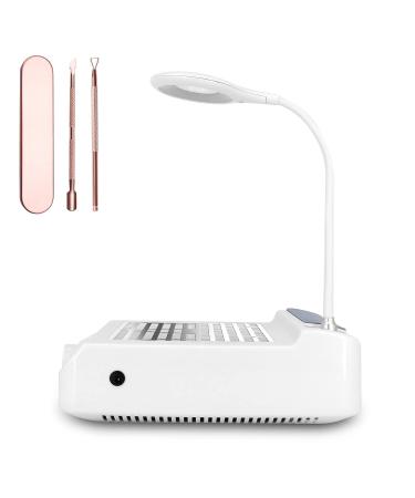 AONOLOVO Nail Dust Collector with Light | Adjustable Suction Extractor for Nails | Salon & Home Use | Cuticle Pusher Kit Included - Buy Online on GoSupps.com