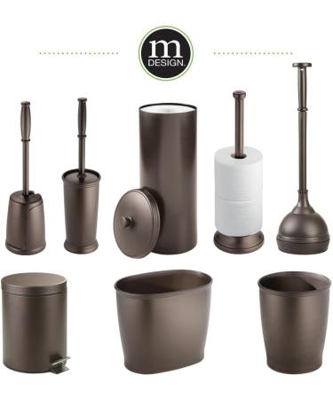 mDesign Hyde Collection Toilet Bowl Brush and Holder - Modern Bronze Bathroom Scrubber for Deep Cleaning - Space Saving Design - Buy Online on GoSupps.com