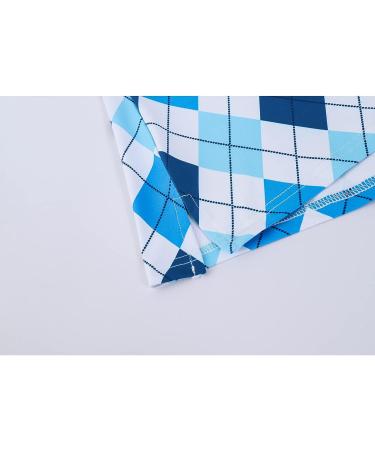 Moydan Women's Lightweight Moisture Wicking Golf Polo Shirt - Medium Blue Plaid - Buy Online on GoSupps.com