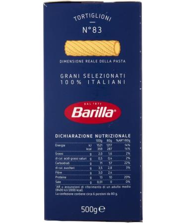  Italian Gourmet E.R. Barilla Tortiglioni No. 83 Pack of 10 pasta 100% Italian made with durum wheat semolina 500g + Italian Gourmet Polpa di Pomodoro 400g can - Buy Online on GoSupps.com