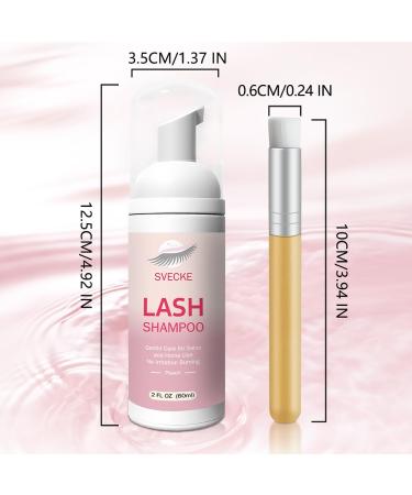 Lash Shampoo Kit for Eyelash Extensions | 2 fl.oz Eyelash Cleaner Foam | Salon & Home Use | Peach - International Shipping Available - Buy Online on GoSupps.com
