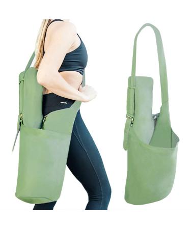 RIMSports XL Hoodie Yoga Mat Bag with Strap - Yoga Bags and Carriers Fits All Your Stuff - Unique Design Yoga Gym Bag with Yoga Mat Holder - Patented Yoga Mat Straps for Carrying Olive Green