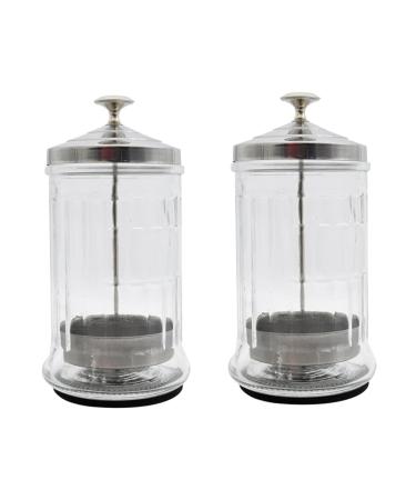 Beaupretty 2st scale sterilization of hairdressing tools Friseur Tools Friseur Tool bottle vascular tools Manicure tool nail box glass 10.5x10.5cmx2PCs Transparentx2Stk