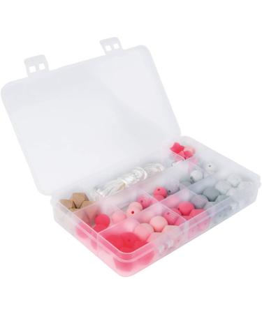 Rayher 14860258 Silicone Beads Assorted - Pink Light Grey White | 61 Pieces Set with Threading Cord | Sweat & Saliva Resistant | Perfect for Jewelry Making - Buy Online on GoSupps.com