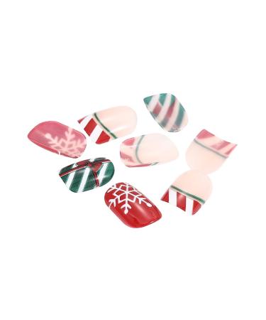 Brishow Christmas Press-On Nails - Red Artificial Short False Nails with Snow Moose | 24 Pcs for Women & Girls - Buy Online on GoSupps.com