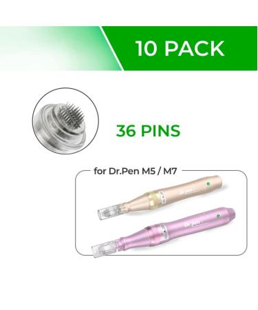 Dr. Pen Ultima M5 M7 Replacement Cartridges - 10 Pack - 36 Pins (0.25mm) - Disposable Bayonet Slot Parts - Buy Online on GoSupps.com