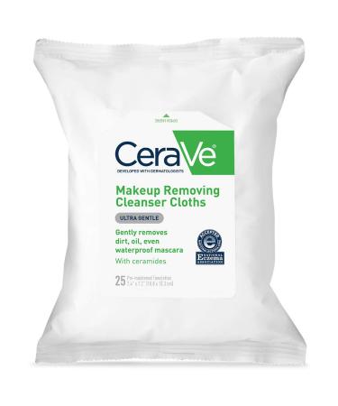CeraVe Makeup Removing Cleanser Cloths Ultra Gentle 25 Pre-Moistened Towelettes