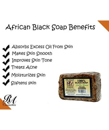 RA Cosmetics 100% Black Soap with Lemon Grass - Natural Skin Care 5 oz | Buy Internationally - Buy Online on GoSupps.com