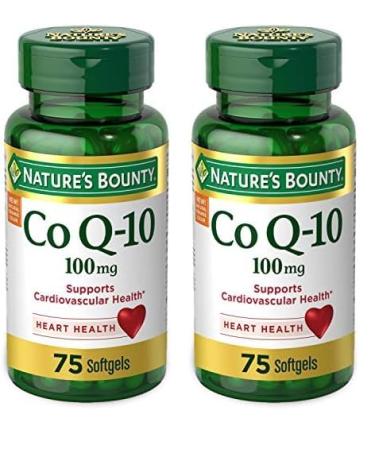 Nature's Bounty CoQ10 Supports Heart Health Dietary Supplement 100mg 75 Softgels (Pack of 2)