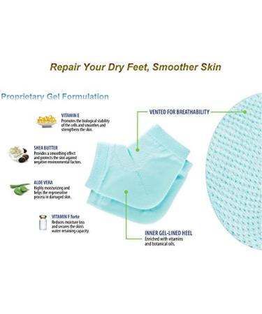 3 Pairs of Moisturizing Gel Heel Socks - Soft Ventilated Open-Toe Design for Dry Tough Skin Care - Buy Online on GoSupps.com