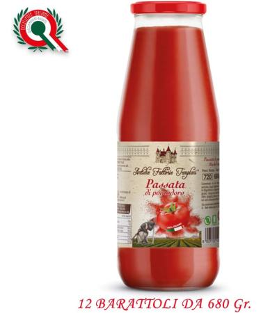  Antiche Fattorie Templari Tomato Past | Ancient Templar Farms | 12 x 680g Bottles | Gluten Free | Organic Agriculture | Certificate of Food Excellence | Cilento and Piana del Sele Tomatoes | Gift Idea - Buy Online on GoSupps.com