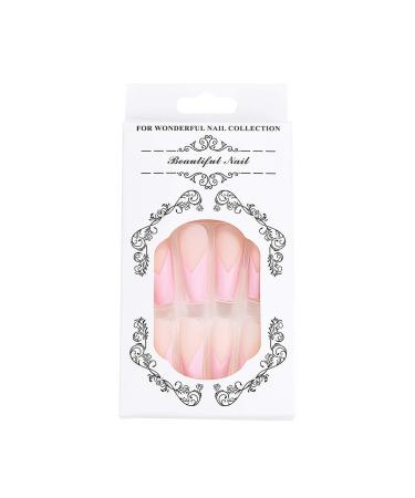 Brishow Coffin Artificial Nails - Pink Ballerina Acrylic Press-On Full Cover Nails (24pcs) for Women & Girls - Buy Online on GoSupps.com