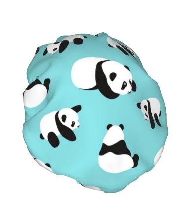 Cute Panda Shower Cap - Reusable Double Layer Bath Cap for Women | Waterproof & Elastic with PEVA Lining (1 piece) - Buy Online on GoSupps.com