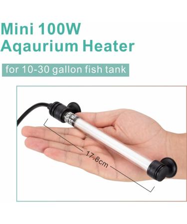 hygger Mini Quartz Glass Aquarium Heater with External Control Adjustable Submersible Betta Aquarium Thermostat 100W - Buy Online on GoSupps.com
