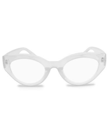 2SeeLife Clear Bold Cat Eye Reading Glasses for Women to Look Stylish with High Vision - Comfortable for All Face Shape Womens Reading Glasses -Readers For Women - Reading Glasses 1.5 Womens Readers Clear 1.5 x