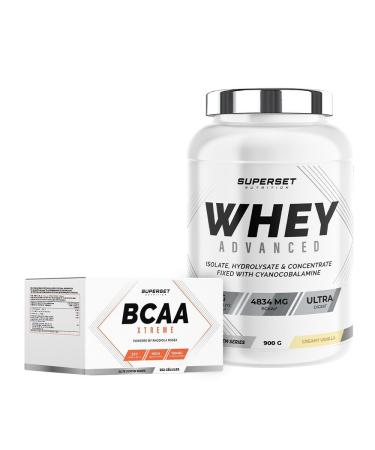 Superset Nutrition | Muscle Recovery Program - 100% Whey Protein Advanced 900g Creamy Vanilla - Bcaa Xtreme
