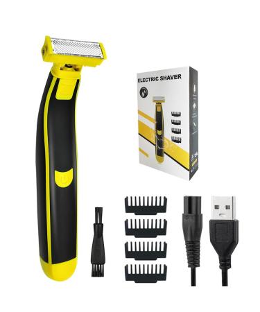 WDKXCN Wet and Dry Shaver for Men Wet and Dry Electric Shaver Full Body Washed Wet & Dry Shaver Waterproof Electric Beard Trimmer for Men USB Rechargeable Body Groomer Shaver for Beard Armpits