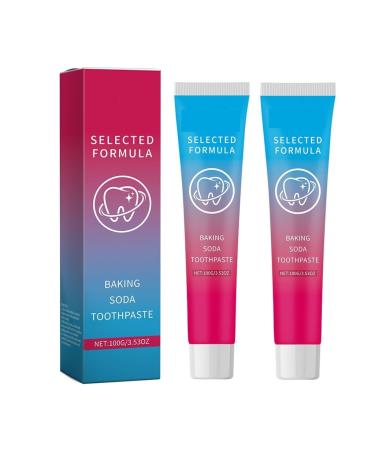 Baking Soda Whitening Toothpaste - Removes Surface Dirt Restores Whiteness Sensitive-Friendly Gentle Easy 2-3 Min Usage(2pcs)