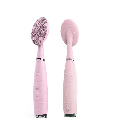 kanuo Oqnya Sonic Facial Cleansing Brush 5 Adjustable Speed Waterproof Sonic Vibration Rechargeable Face Cleansing Brush for Deep Cleansing (Pink)