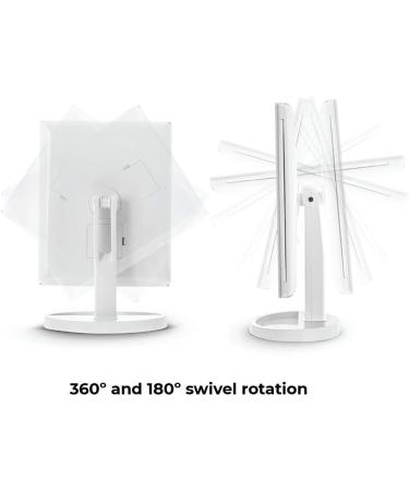 Home Zone Living Large Tri-Fold Makeup Vanity Mirror with LED Lights, 10X Magnification - White LA62000V - Buy Online on GoSupps.com