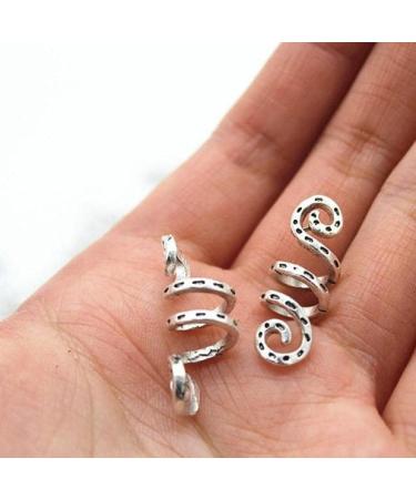 Vintage Silver Braid Hair Rings Cuffs | Dreadlock Beard Beads & Clips - Unisex Accessories for Hair - Buy Online on GoSupps.com