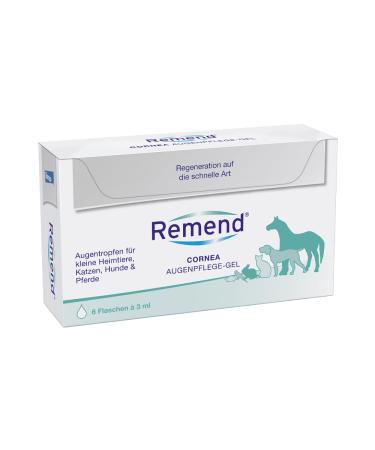 Remend Cornea eye care gel-regenerating eye drops for corneal damage-gentle eye care for dogs cats horses & small pets-6 x 3 ml
