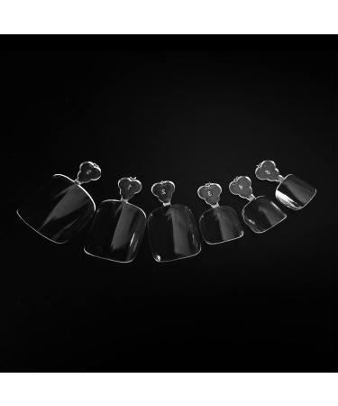 240pc Clear Full Cover Short Square Gel X Toenail Tips - False Toe Pedicure Design for Gel/Acrylic Toe Nails Extension - Buy Online on GoSupps.com