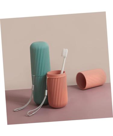 Beaupretty Toothpaste Brush Container - 2 Pieces Travel Tooth Cleaning Organizer in Green 5.5x5.5x19cm | International Shipping Available - Buy Online on GoSupps.com