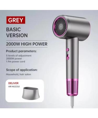 Numoya Numoya Jetspeed Hair Dryer Numoya Jetspeed Hair Dryer Numoya Jet Speed High-Speed Hair Dryer Travel Size Eliminates Frizz Avyra Blow Dryer with Diffuser for Curly Hair (Purple Gray) - Buy Online on GoSupps.com