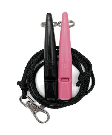 Acme dog whistle No.211.5 with pipe band |In a double pack |2 pipes including 2 ligaments |Ideal for the recall - loud and far -reaching (Black + Honeysuckle)