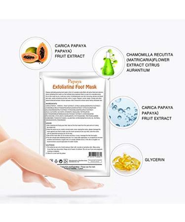 Foot Peel Mask 3 Pairs - Exfoliating Papaya Foot Mask for Dry Skin Removal and Heel Repair - Buy Online on GoSupps.com
