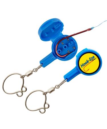 HOOK-EZE Fishing Gear Knot Tying Tool - Cover Fishing Hooks While Tying Strong Fishing Knots. Quick Knot Tool is Easy to Use, Great Fishing Accessories for Every Tackle Box. Suitable for All Ages Blue